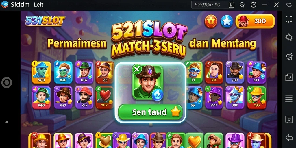 Screenshot gameplay 531SLOT menampilkan aksi Match-3 yang seru.