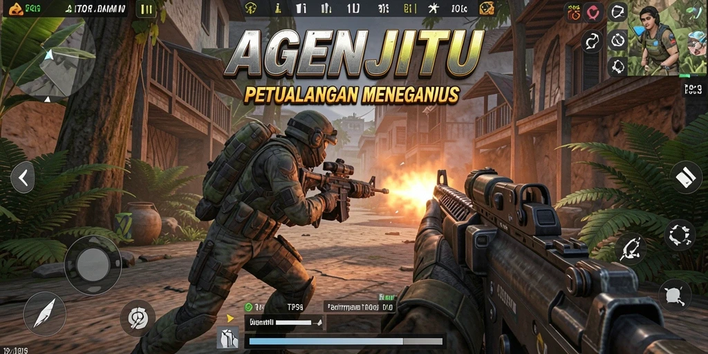 Tampilan menarik gameplay AGENJITU dalam TPS yang mendebarkan.