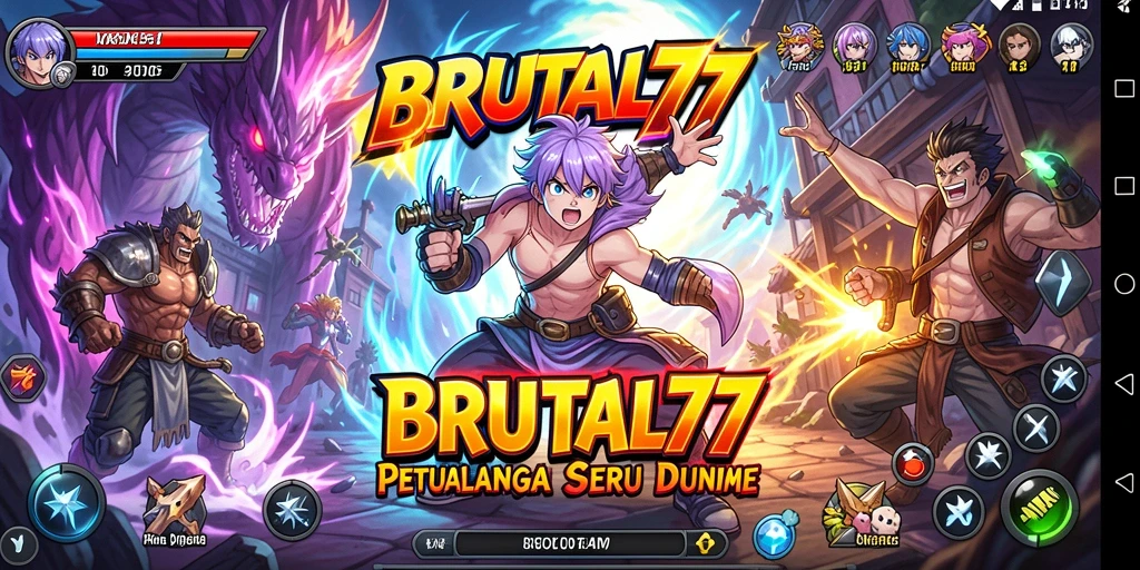 Tangkapan layar BRUTAL77 yang menunjukkan aksi pertarungan menarik.