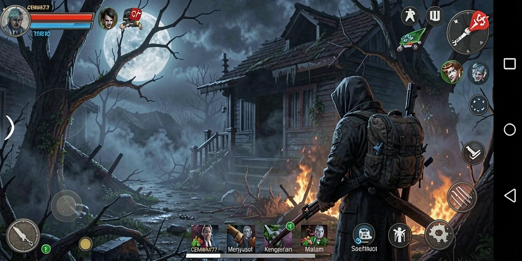 Gameplay menegangkan dalam suasana kengerian malam.