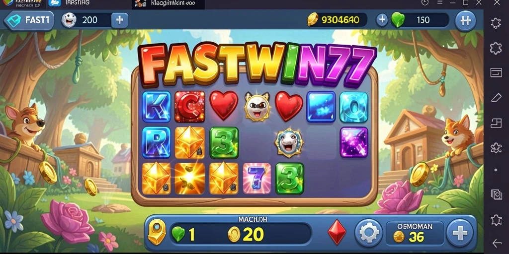 Screenshot gameplay FASTWIN77 yang menampilkan keseruan mencocokkan item Match-3.