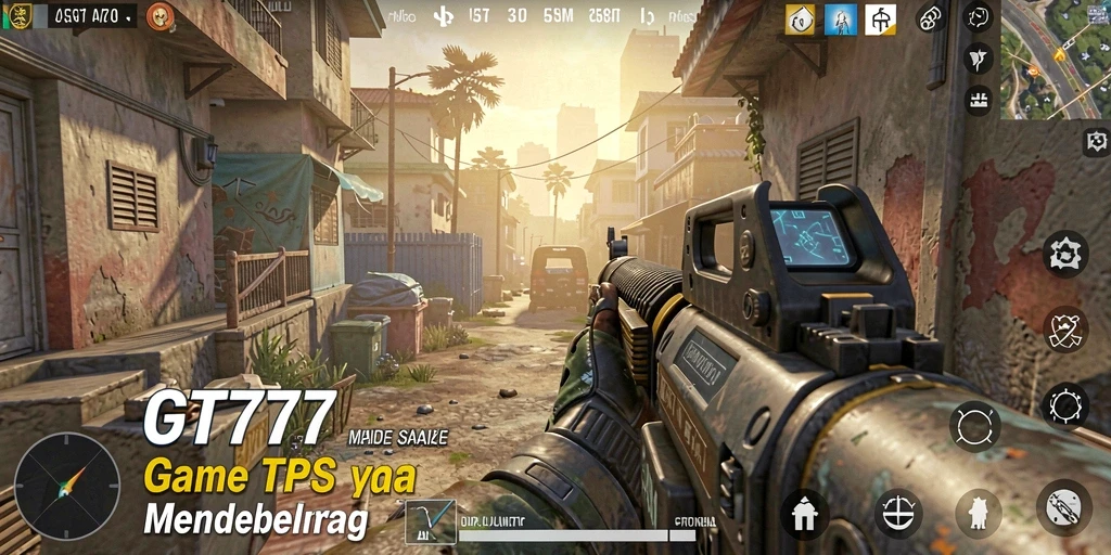 Screenshot utama GT777 menampilkan aksi intens dalam permainan TPS.