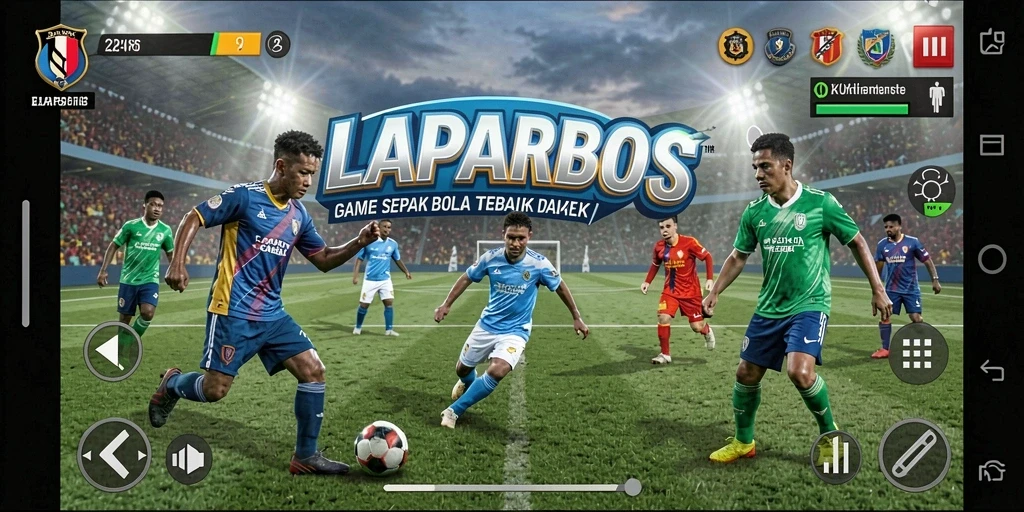 Tampilan gameplay <strong>LAPARBOS</strong> yang menegangkan dan penuh aksi sepak bola.