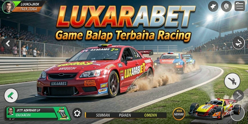 Tampilan gameplay balapan LUXARABET yang menegangkan dan seru.