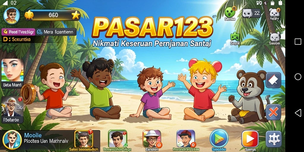 Screenshot menampilkan gameplay PASAR123 yang asyik dan interaktif.