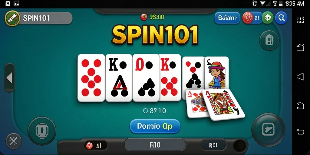Screenshot SPIN101 menampilkan aksi seru dalam permainan Domino.