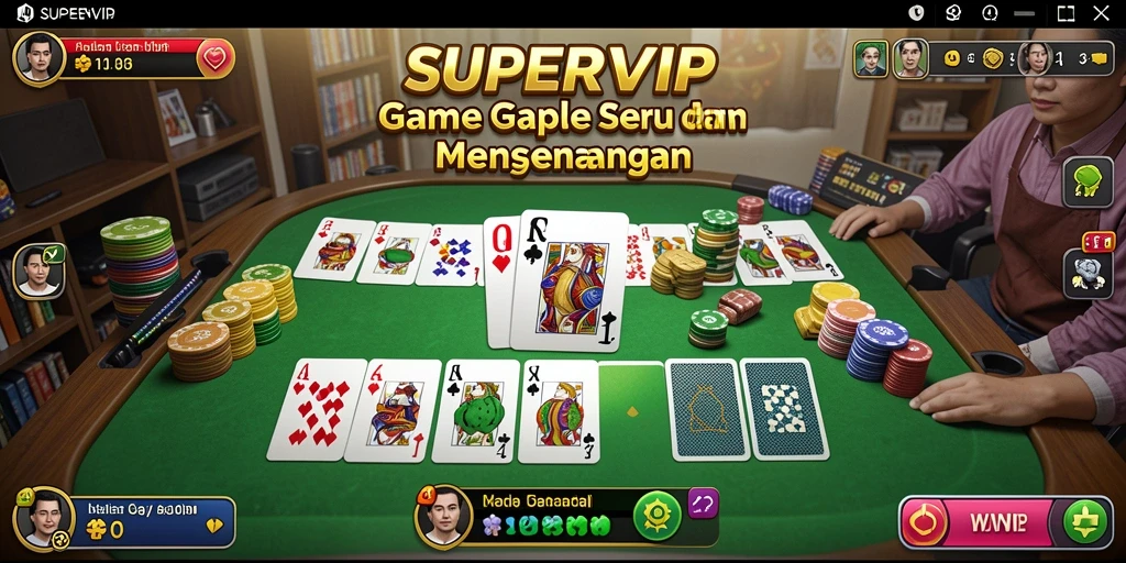 Tampilan gameplay seru dalam aplikasi SUPERVIP Gaple.