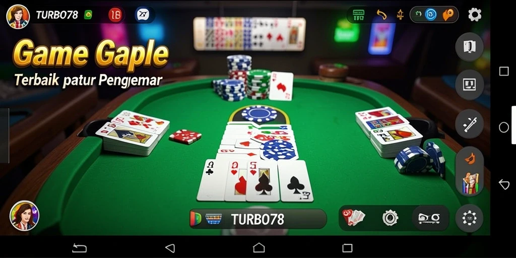Tampilan gameplay Gaple yang seru dan interaktif di TURBO78.