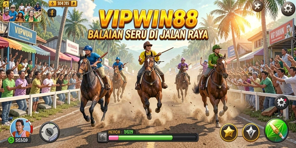 Screenshot gameplay <strong>VIPWIN88</strong> menampilkan balapan seru di lintasan yang menantang.