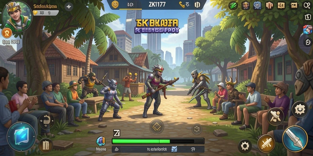 Tangkapan layar gameplay dari ZK1177 yang menampilkan karakter utama beraksi.